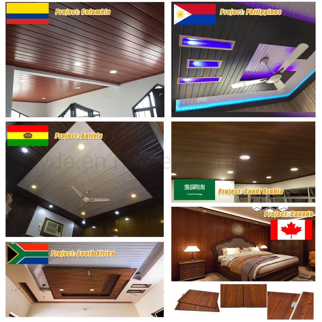 Modern U-Shape Design PVC Interior Wood Fall Ceiling Paneling Project Wall Covering
