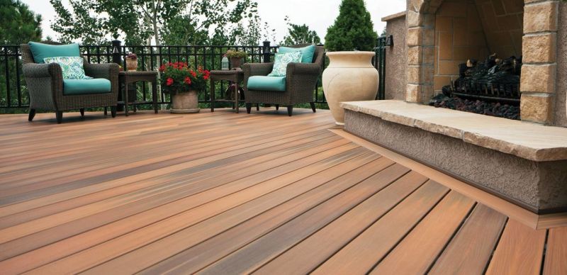 Recycled 3D Embossed Wood Plastic Composite Decking WPC China Manufacture
