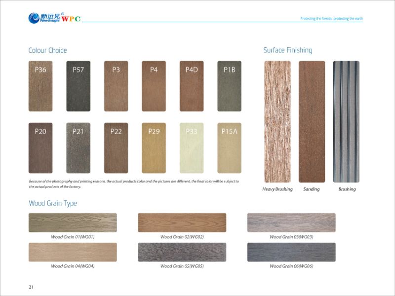 3D Online-Embossing Color Mixed WPC Composite Decking