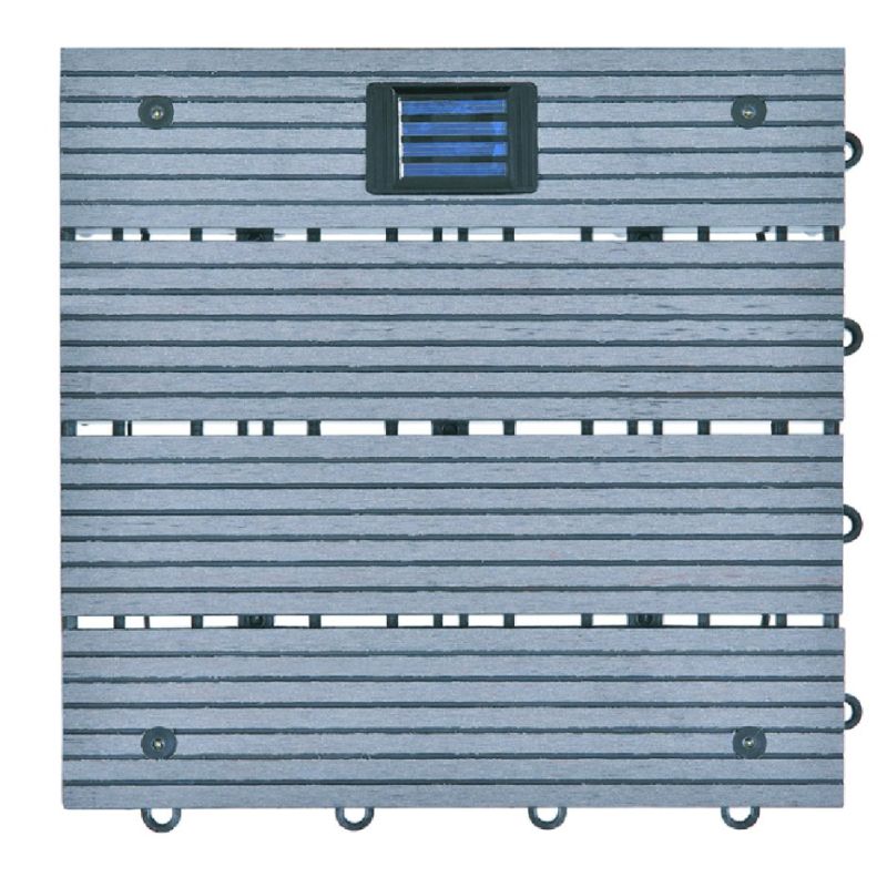 Solar Panel Composite Interlocking Tiles Waterproof Anti-Slip WPC Decking Tiles