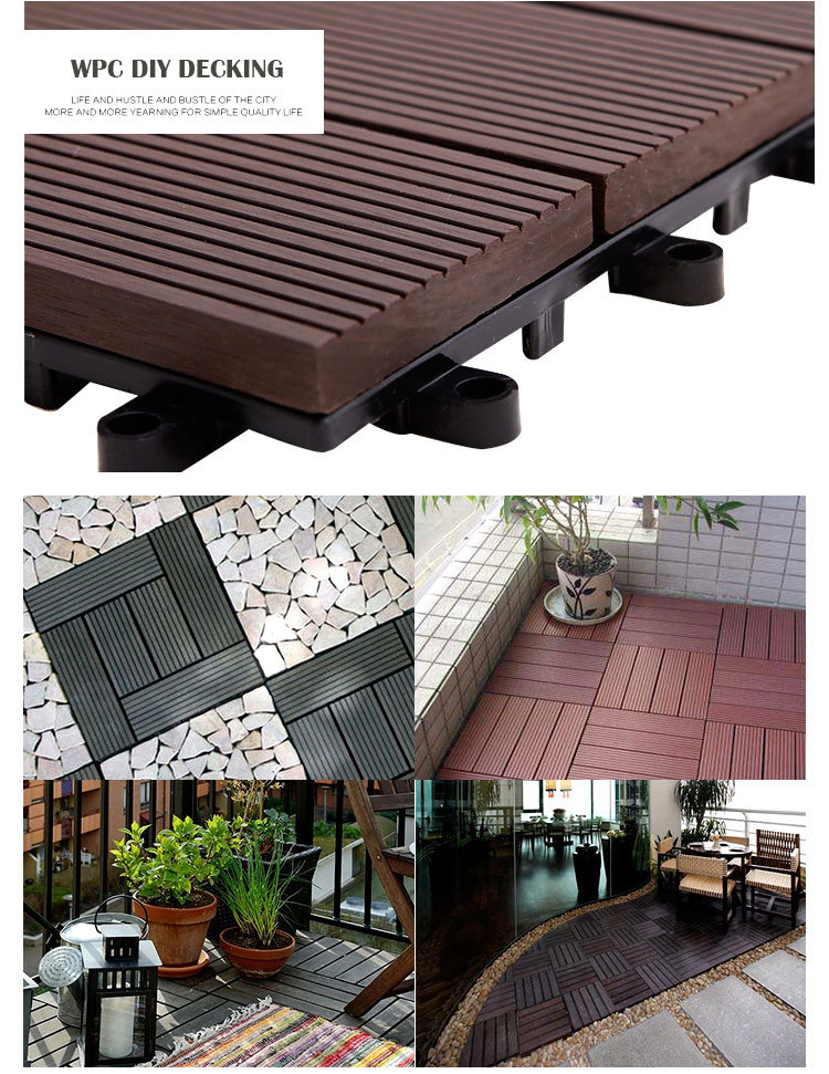 High Quality WPC DIY Tiles Wholesale Composite Decking Tiles WPC Deck Flooring Tiles Outdoor Home Garden Floor Tiles