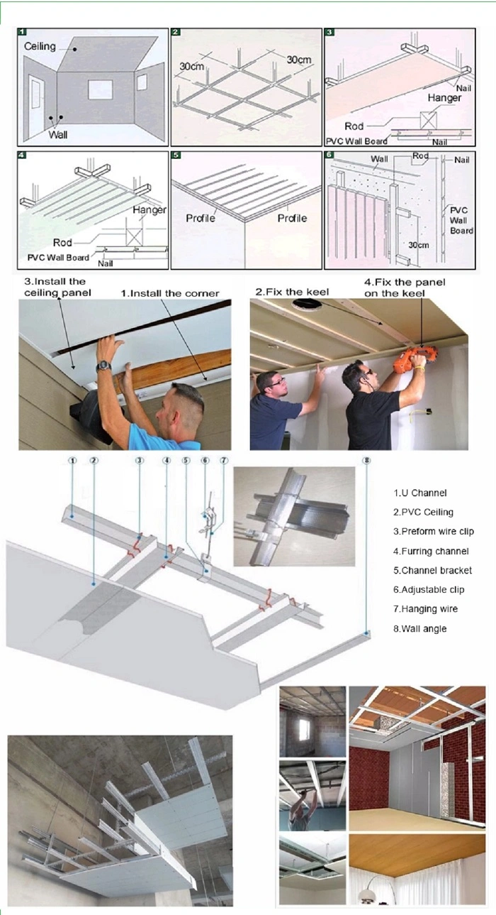 2020 25cm Popular Interior Laminate Wood PVC Ceiling Panels