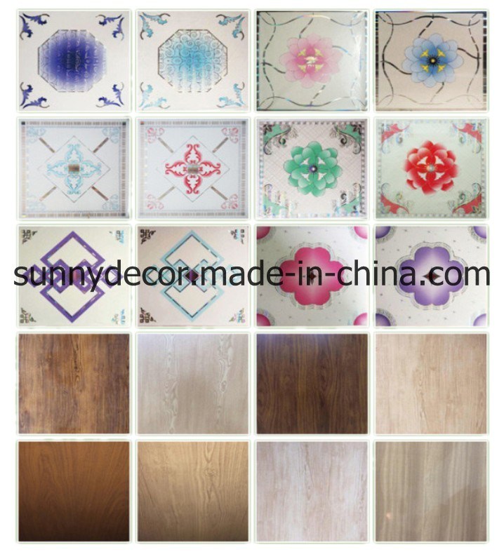 One Groove Wooden Color PVC Ceiling Panels, Plastic Wall Panel, Cielo Raso De PVC