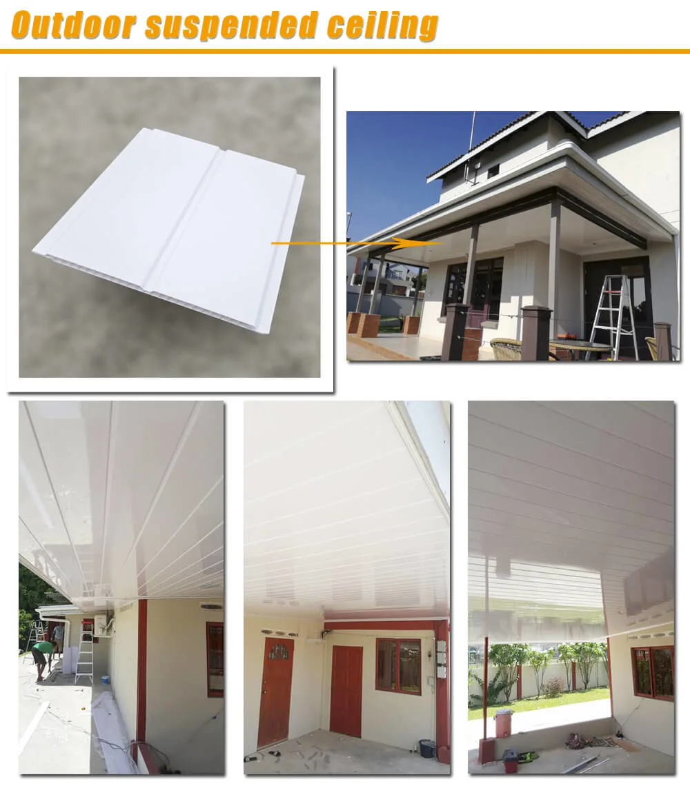 Tablilla De PVC PARA Cielo Raso Panels Lambris PVC Blanc Wall Decoration Ceiling