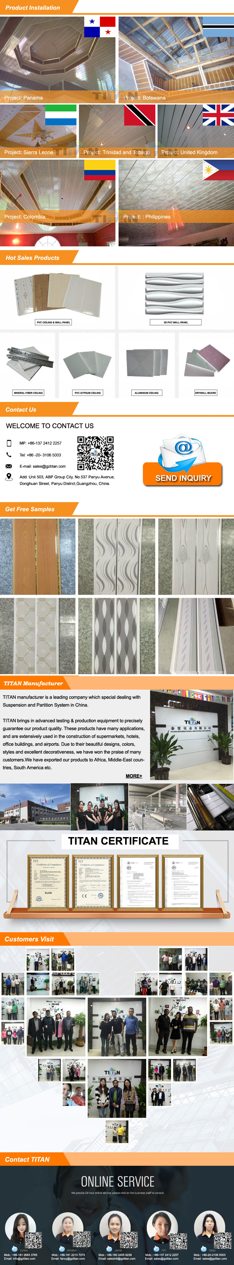 Texture Interior Decorative PVC Ceiling Wall Panels