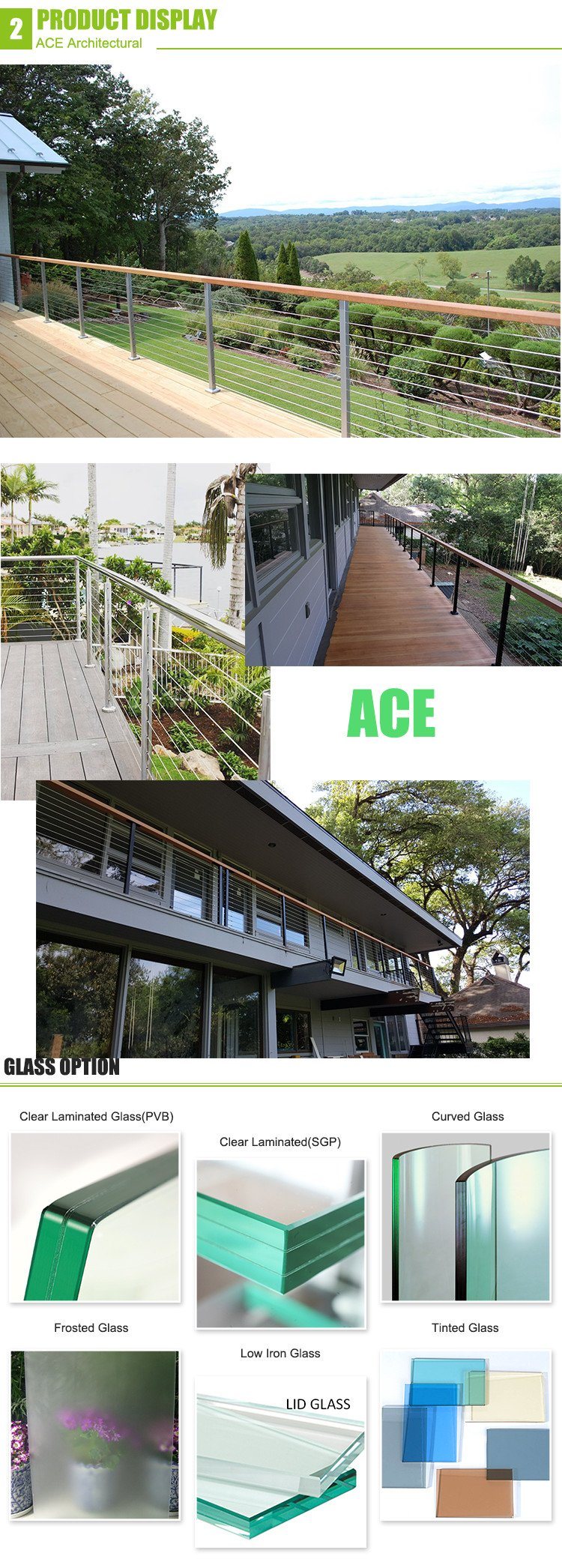 Deck Railing New Design Stainless Steel Balustrade for Balcony