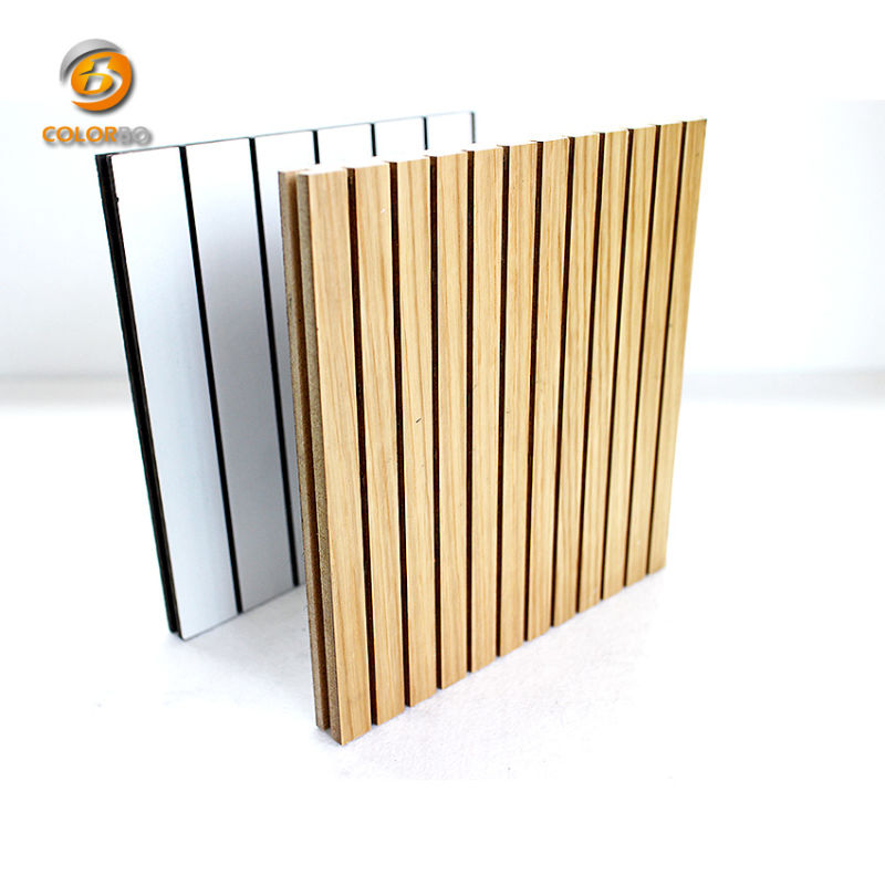 Fireproof Wooden Timber Grooved Perforated Acoustic Panel