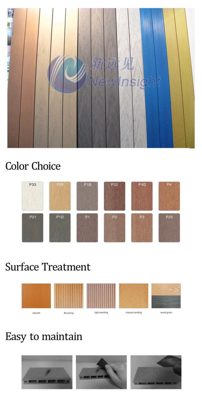 High Quality PE WPC Plank with SGS Ce ISO Fsc WPC Cladding Vinyl Plank Lhma009A