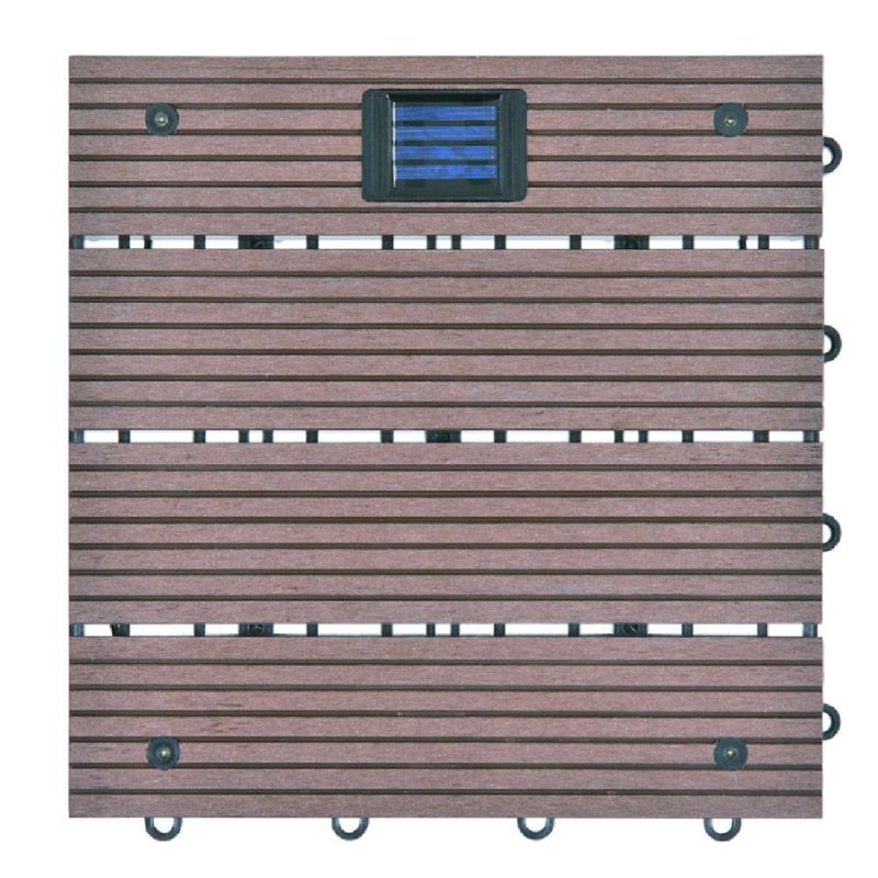 Solar Panel Composite Interlocking Tiles Waterproof Anti-Slip WPC Decking Tiles