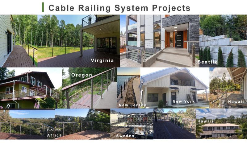 Outdoor Steel Balustrade Cable Railing System From Foshan