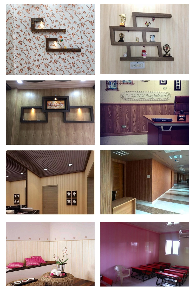 Wood Wall Indoor Plastic Paneling Interior Decorative Grain Look PVC Ceiling Panel