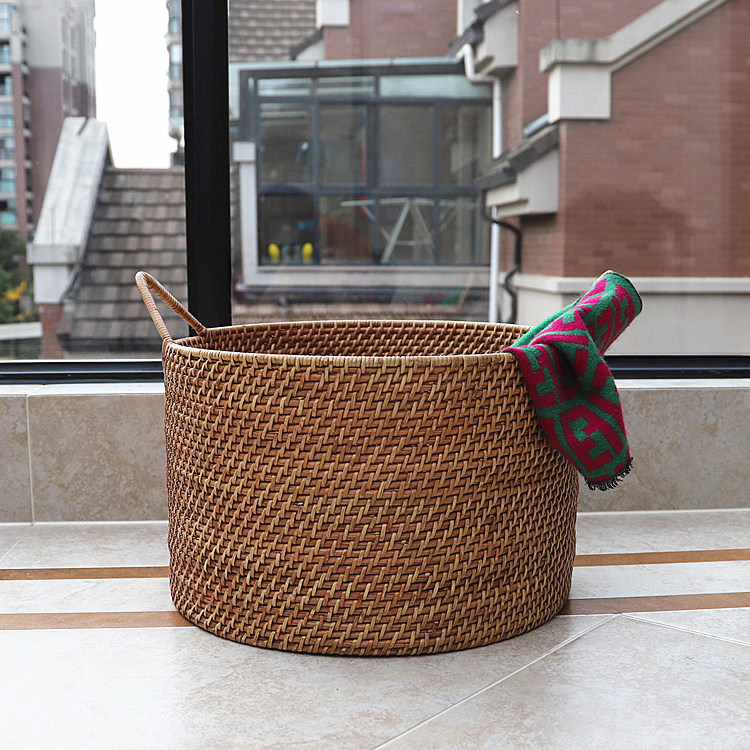 Eco-Friendly Rattan Basket Wicker Willow Basket Laundry Basket with Handle