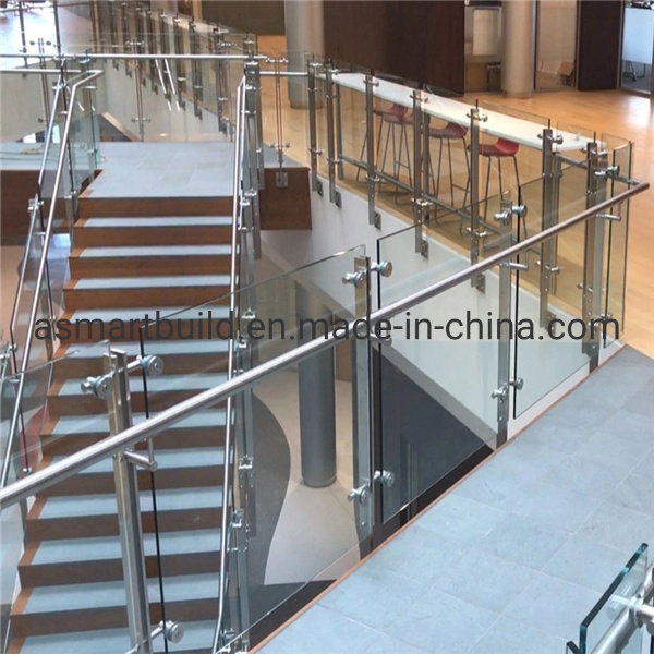Round or Rectangle Top Pipe Stair Railings Stainless Steel Balustrades & Handrails