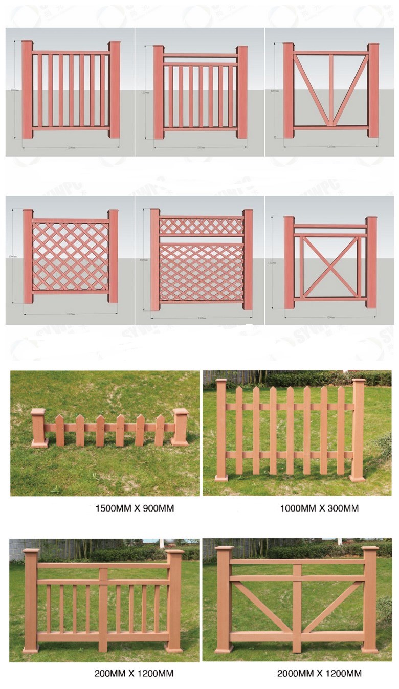 Wood Plastic Composite Fence and Railing WPC Garden Fencing