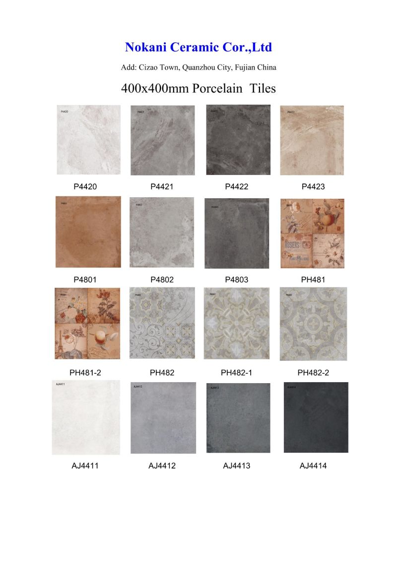 400X400 Dark Color Outdoor Floor Tile Less Water Absorption Porcelain Tile