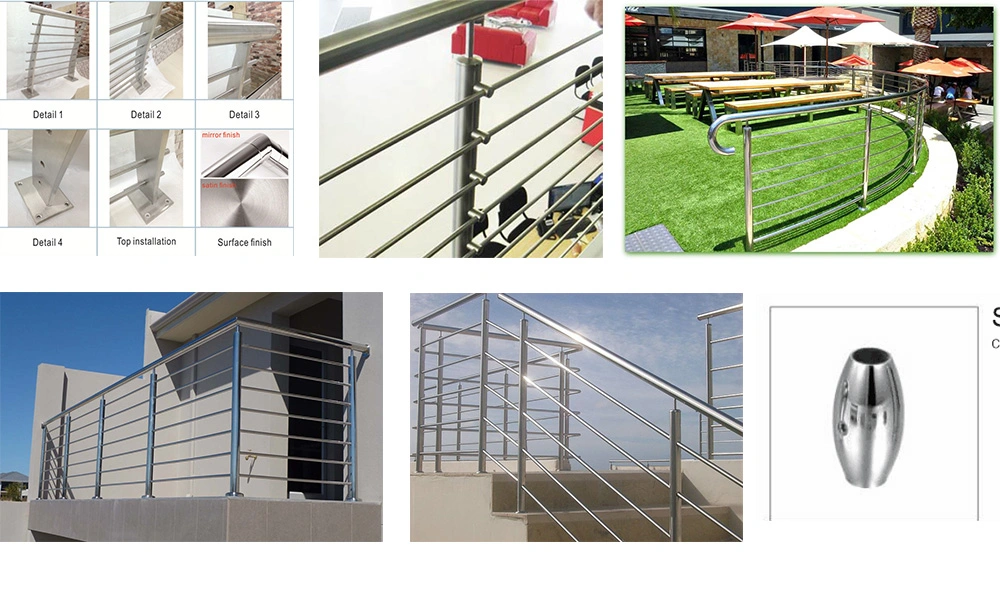 Factory safety Outdoor Balustrades & Handrails Tube Stainless Steel Stair Railing