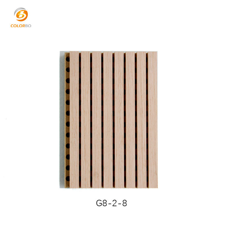 Fireproof Wooden Timber Grooved Perforated Acoustic Panel