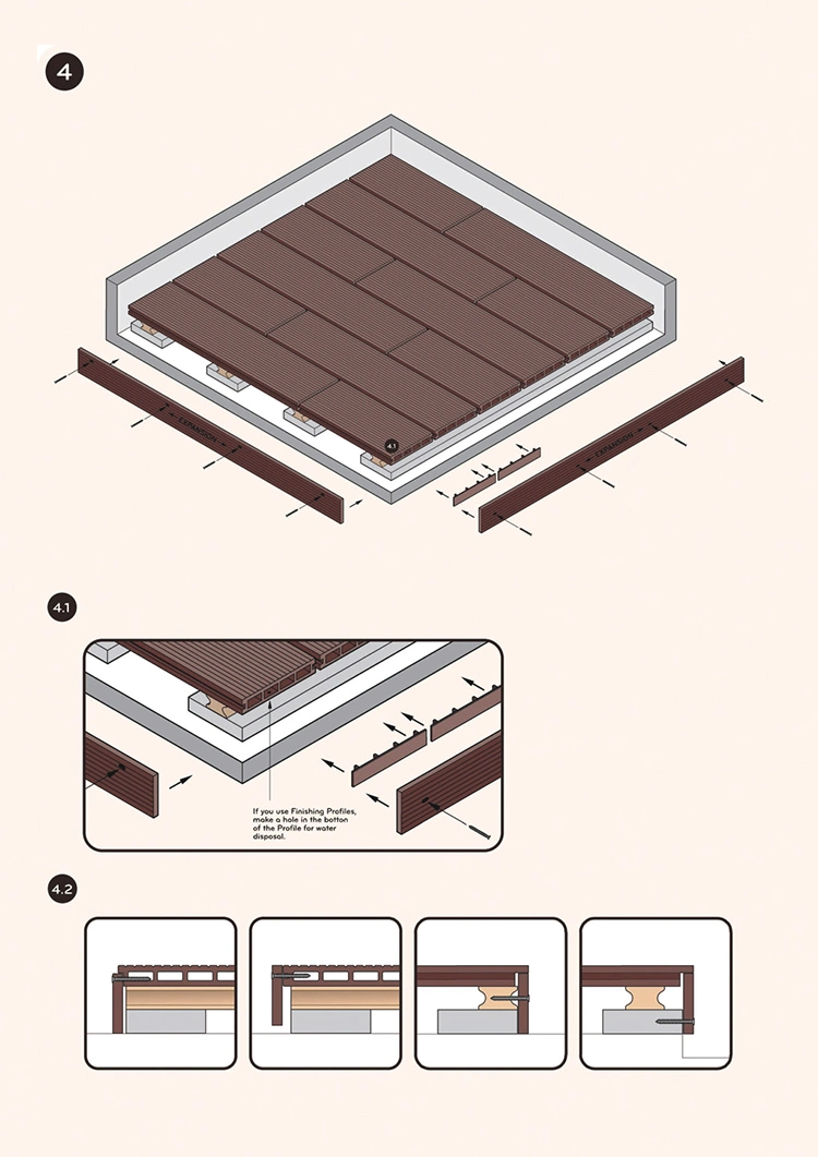 WPC Decking WPC Decking Easy Installation Modern Design Hide Frame Flooring Garden WPC Decking