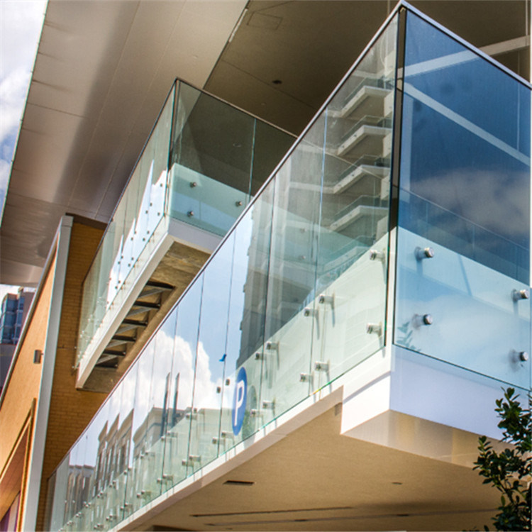 Stainless Steel Post Tempered Glass Railing Glass Balustrade for Balcony