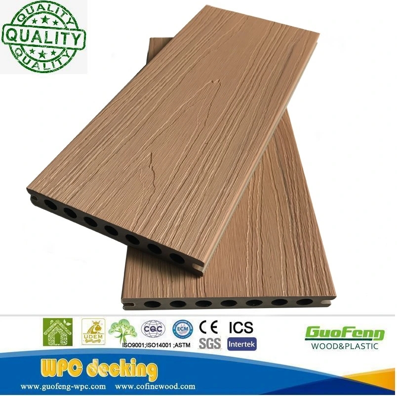Outdoor Patio Decking Flooring Covering Plastic Wood WPC Deck Flooring Black WPC Decking