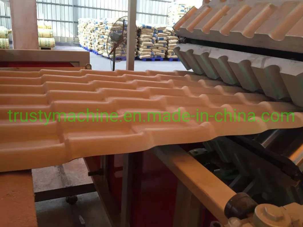 1050mm Width of PVC UPVC Glazed Bamboo Roofing Sheet Line Plastic Roof Machine