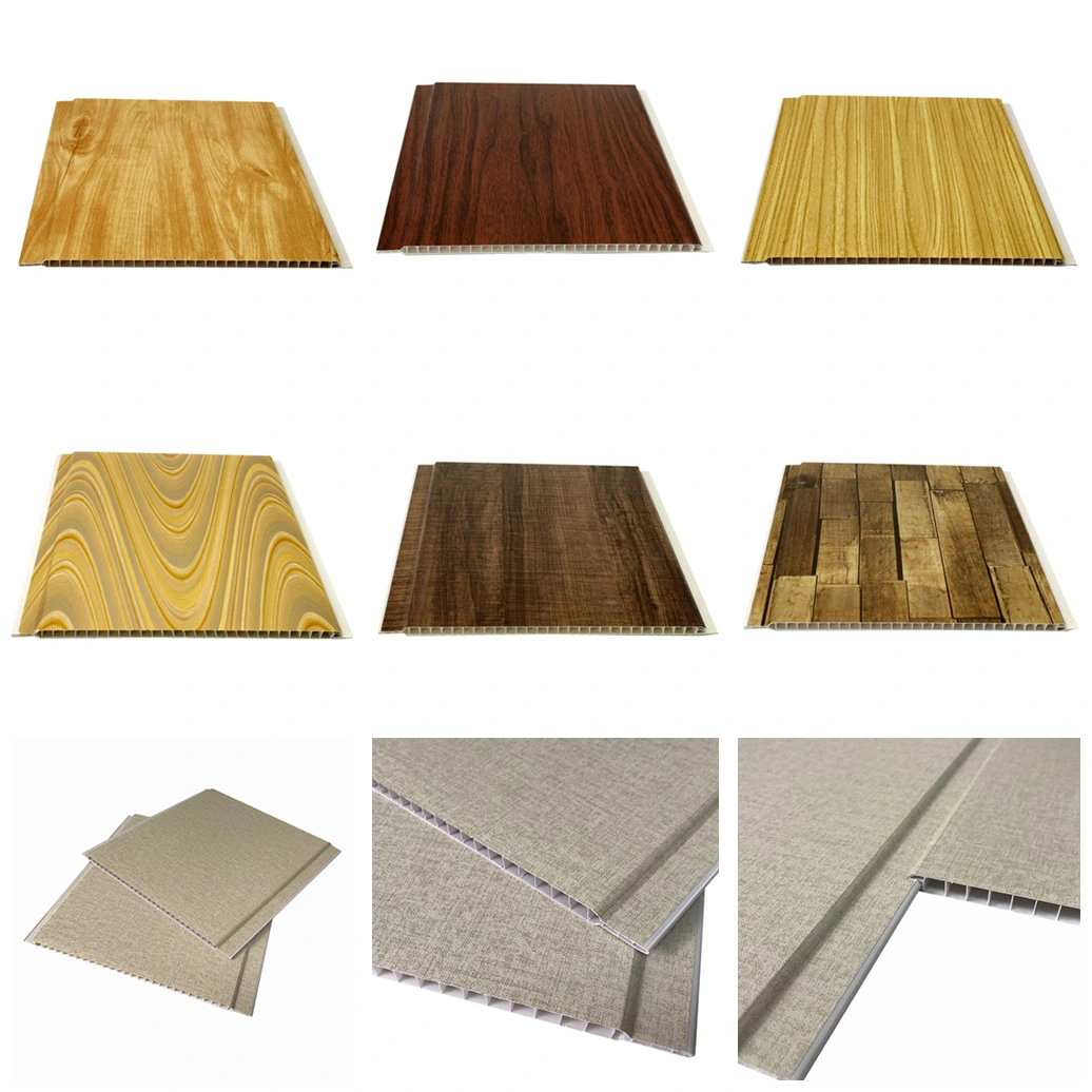 Wood Wall Indoor Plastic Paneling Interior Decorative Grain Look PVC Ceiling Panel