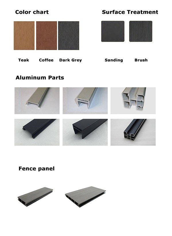 Different Color Exterior Cheap Decorative Wood Plastic Composite WPC Fence