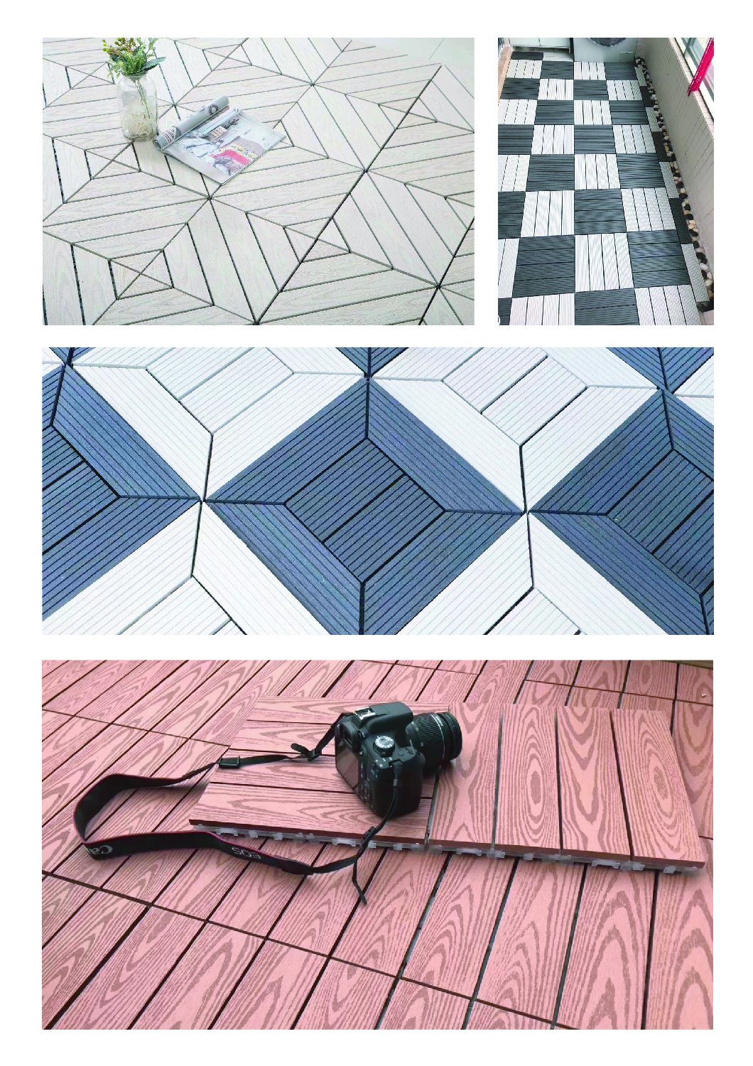 Outdoor Interlocking Decking Tiles for Waterproof with DIY Morden Design WPC Decking Tile Floor Interlocking Decking Tiles