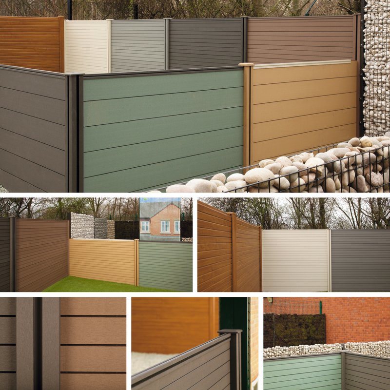 Fencing Trellis Panels Composite Post Waterproof Windproof DIY WPC Fence