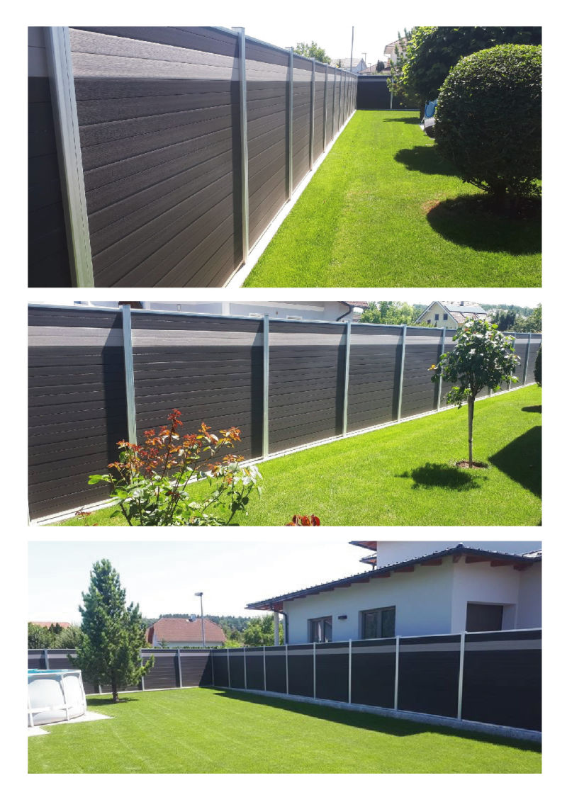 Durable Fence Panels Low Maintenance Wood Plastic Composite WPC Fence