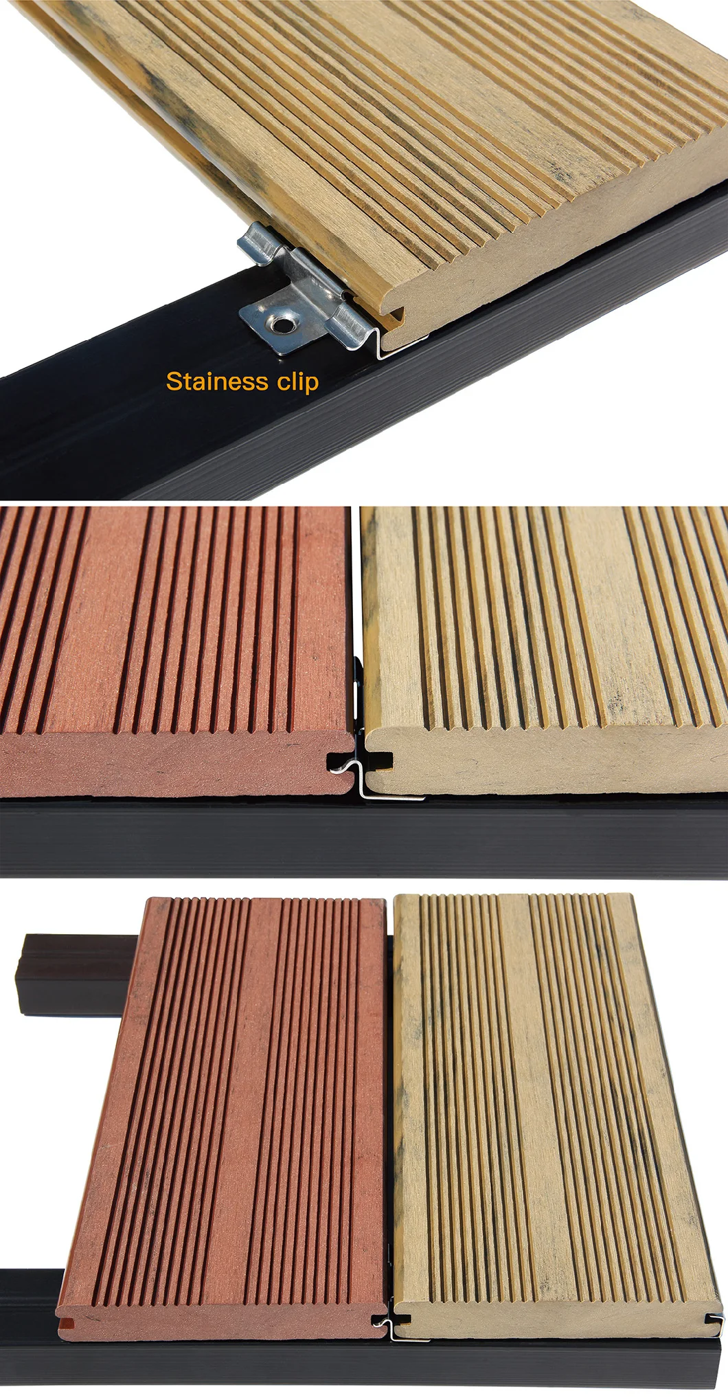 Wood Plastic Composite Outdoor Decorative WPC Decking