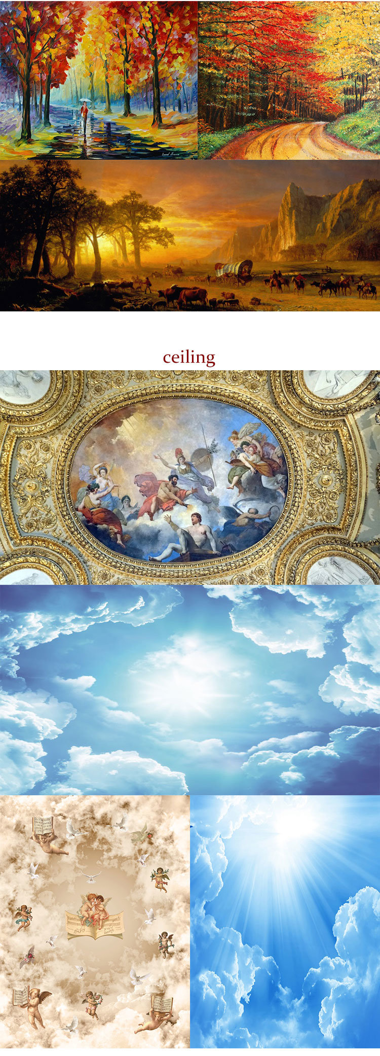 Sound Proof Ceiling 3D Painting WPC Panel Ceiling