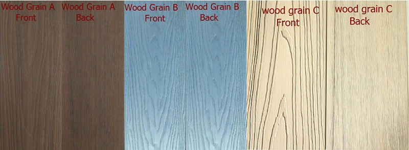 Recyclable Durable Anti-UV Exterior Decorative WPC Composite Decking with 3 Different Wood Grains