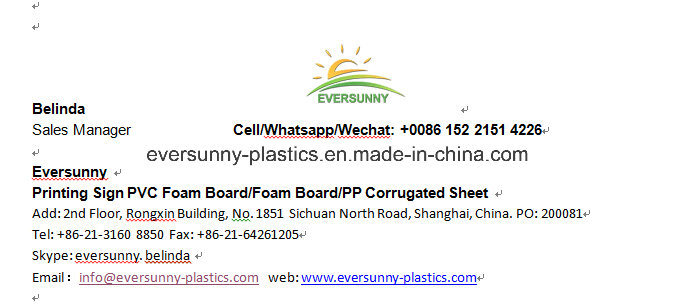Plastic Materials Laminated PVC Foam Board for Sign