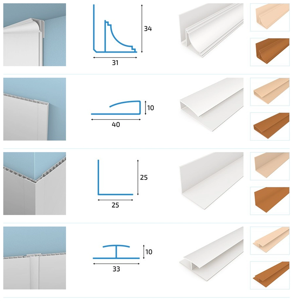 10mm Width Techos De PVC Interior Wall Paneling Flat Rigid Ceiling Tiles Panel Blanco