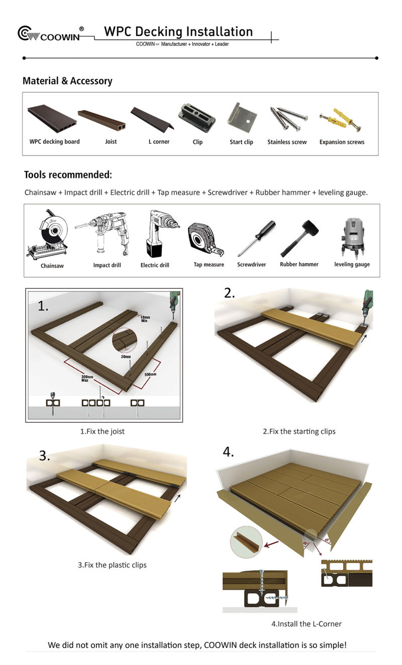 China Supplier Wood Recycled Plastic Plank Wood Flooring