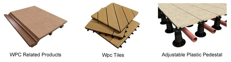 WPC Decking 3D Embossed Teak Wood Flooring Wood Plastic Composite Wood Grain Decking
