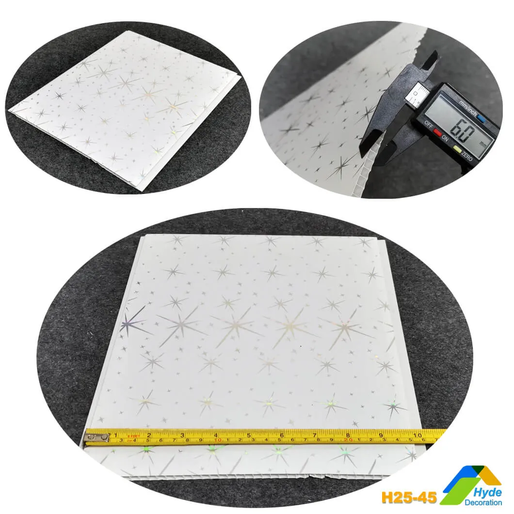 Hot Stamping Film Flat Roof PVC Ceiling Cielo Raso & PVC Wall Paneling for House 3D Design
