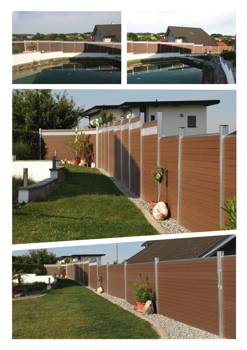 Easy Installation Wood Plastic Composite Post WPC Fence Panels Decorative Garden Wooden Fencing Outdoor Trellis & Gates