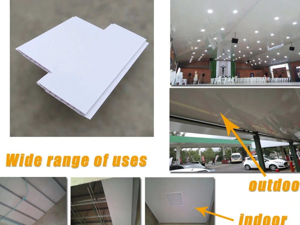 100mm Width Plafond Roof Flat PVC Ceiling Wall Panel Cladding White
