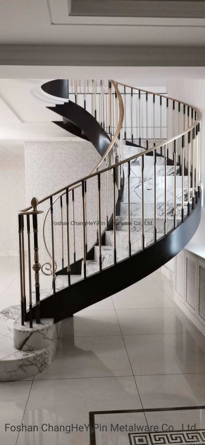 Customized Stainless Steel Bronze Gold Luxury Stair Railing for Indoor