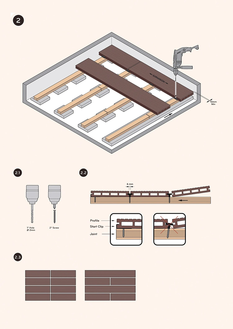 WPC Decking WPC Decking Easy Installation Modern Design Hide Frame Flooring Garden WPC Decking