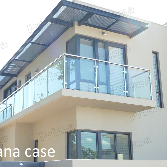 Handrails Position and Aluminum Material Glass Railing