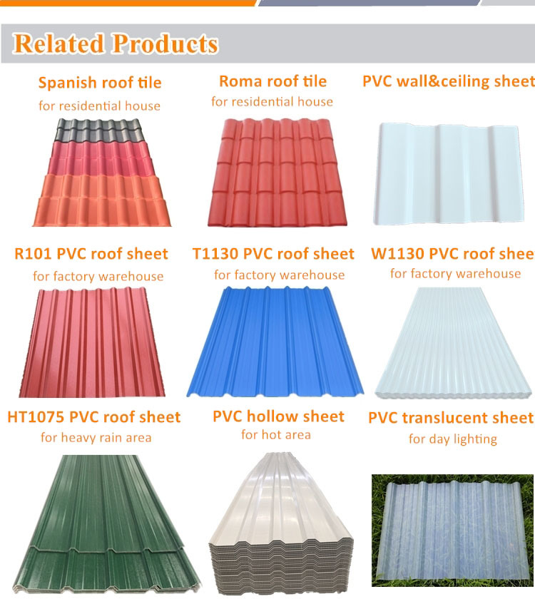 Prefab House Plastic Material PVC Roof Tile