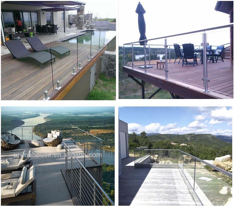 Handrails Position and Aluminum Material Glass Railing