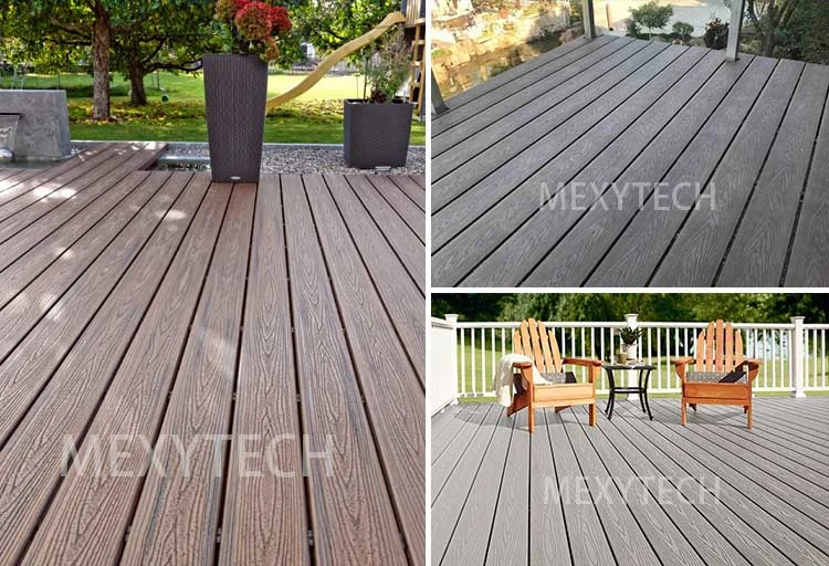 140X23mm 3D Embossed WPC Decking Wood Plastic Composite
