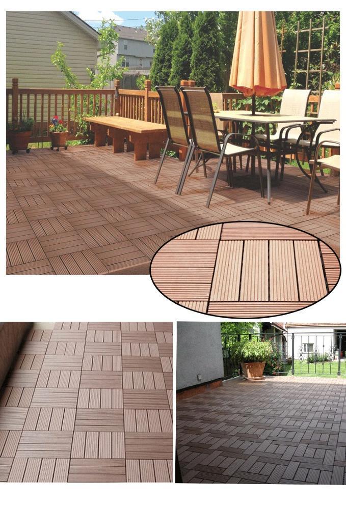 WPC Outdoor Decking Tiles Waterproof Composite WPC DIY Flooring Wood