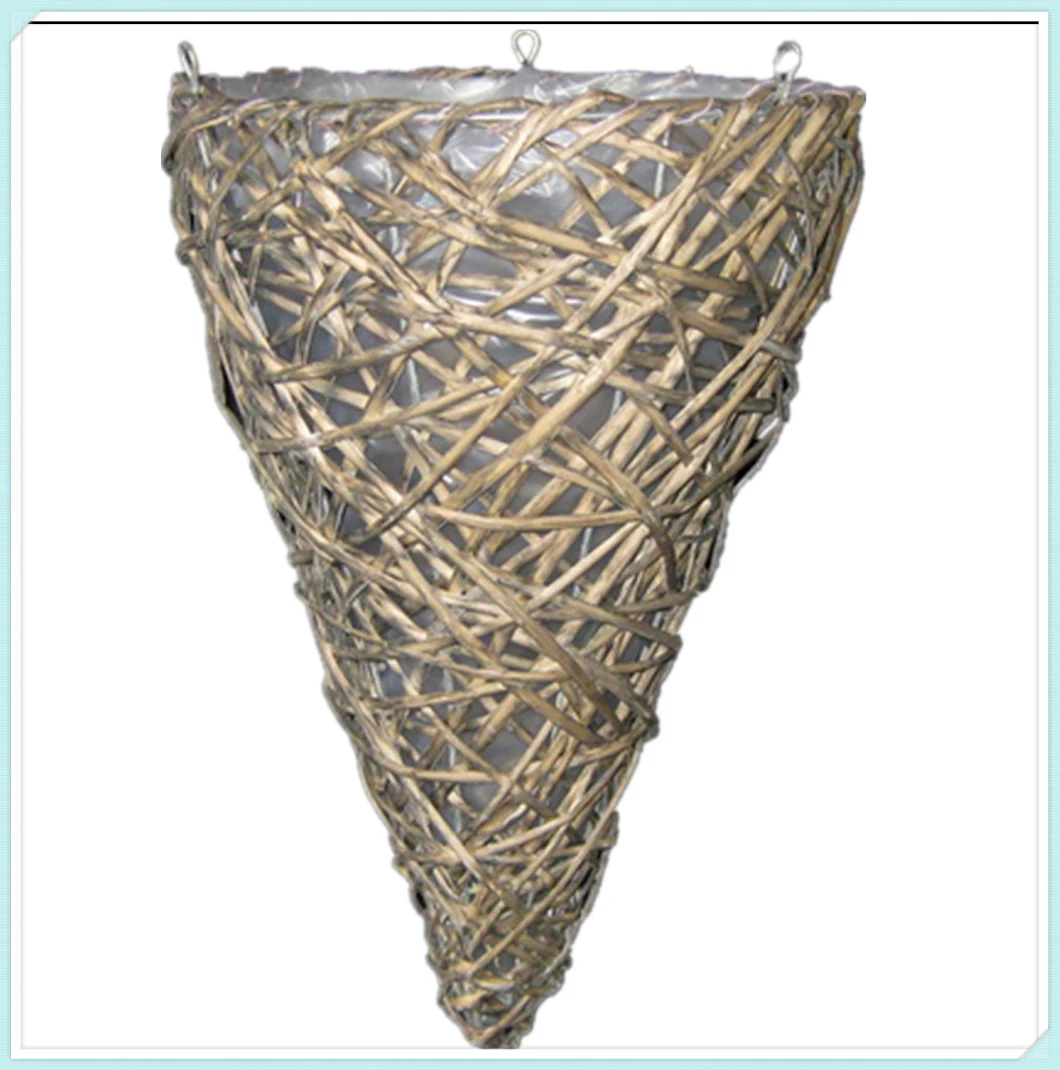Hanging Weaved Willow Rattan Flower Basket Pot Willow