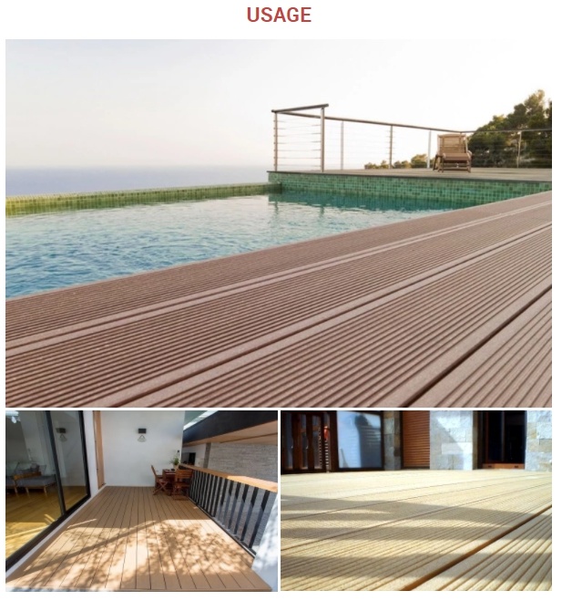 for Terrace Hollow Anti-Slip WPC Flooring Outdoor Cheap Composite Decking Swimming Pool Exterior Wood Composite Hollow WPC Deck Anti-UV on Sale