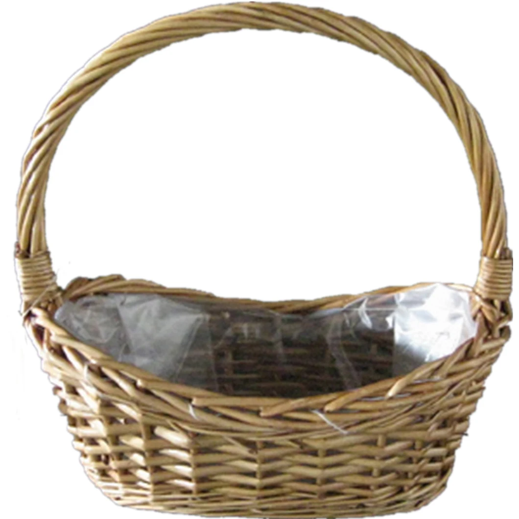 Willow Wicker Weaved Flower Pot Basket with Handle